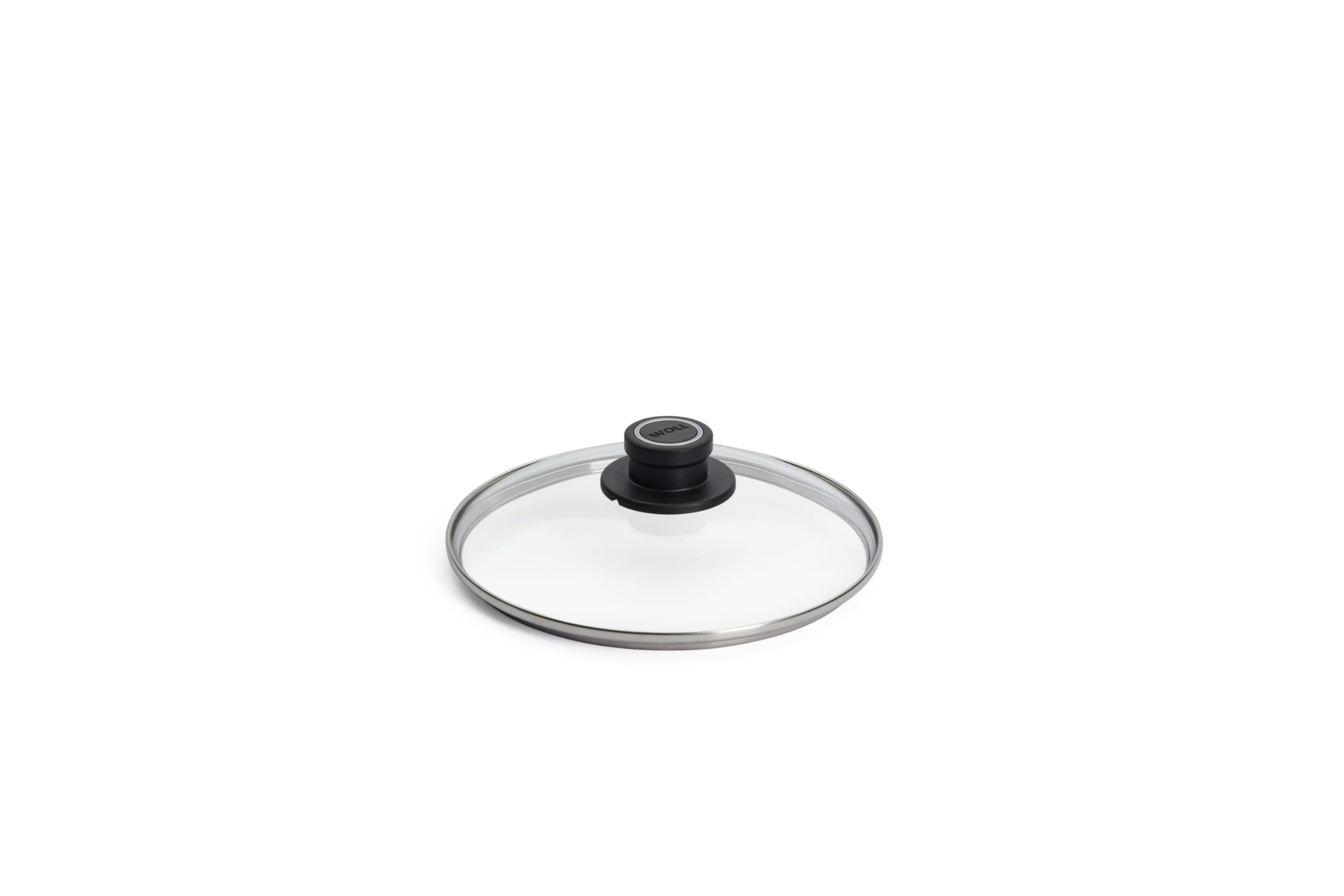 Woll Safety glass lid, round, diameter 22 cm, lid knob with permanent ventilation, stainless steel edging, transparent, oven-safe up to 250°