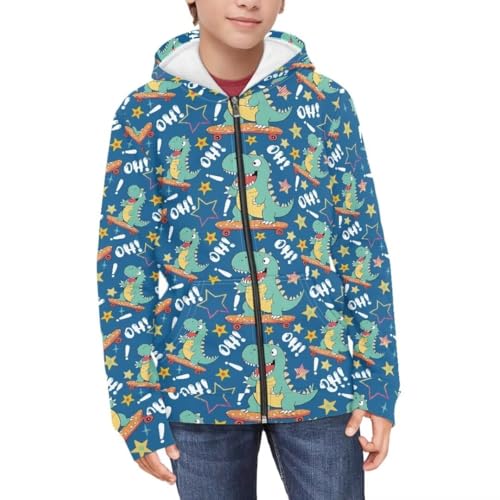 Boys Girls Zip Up Sweatshirt Soft Hooded Kangaroo Pocket Pullover Hoodies 6-16 Years3