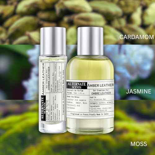 Image of Alternate Scents AMBER LEATHER 40ml Long Lasting Perfume For Men |Strong& long Lasting with 30% Oil Concentration|Bold, Spicy-Leather| Fragrance From France | Made In India|