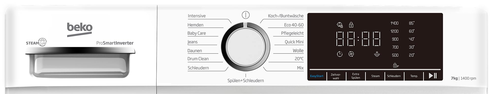 Beko BM3WFOE741PSA freistehende Waschmaschine 7 kg 1400 U/min Weiß