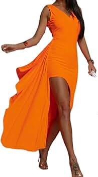 パーティードレス Gilded Waves One-Shoulder Orange Party Cocktail Dress Gilded Waves One-Shoulder Orange Party Cocktail Dress