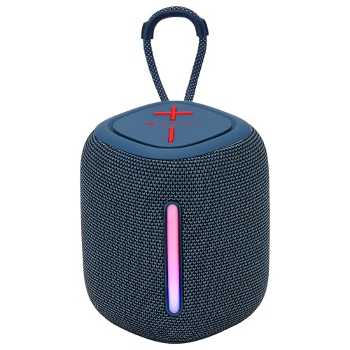 ZEBRONICS Sonic POD 22, Portable Bluetooth Speaker, 8 Watts, Upto 15 Hours Playback, Passive Radiator, BTv5.3 | TWS | USB | mSD, RGB LED, Call Function, Carry Loop (Blue)