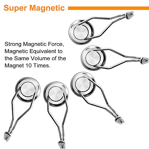 30LBS Swivel Swing Powerful Magnetic Hooks, Magnetic Swivel Hooks Heavy Duty Magnet Hook with Strong Neodymium Magnet Hook for Home, Kitchen, Workplace, Office and Garage - Pack of 8