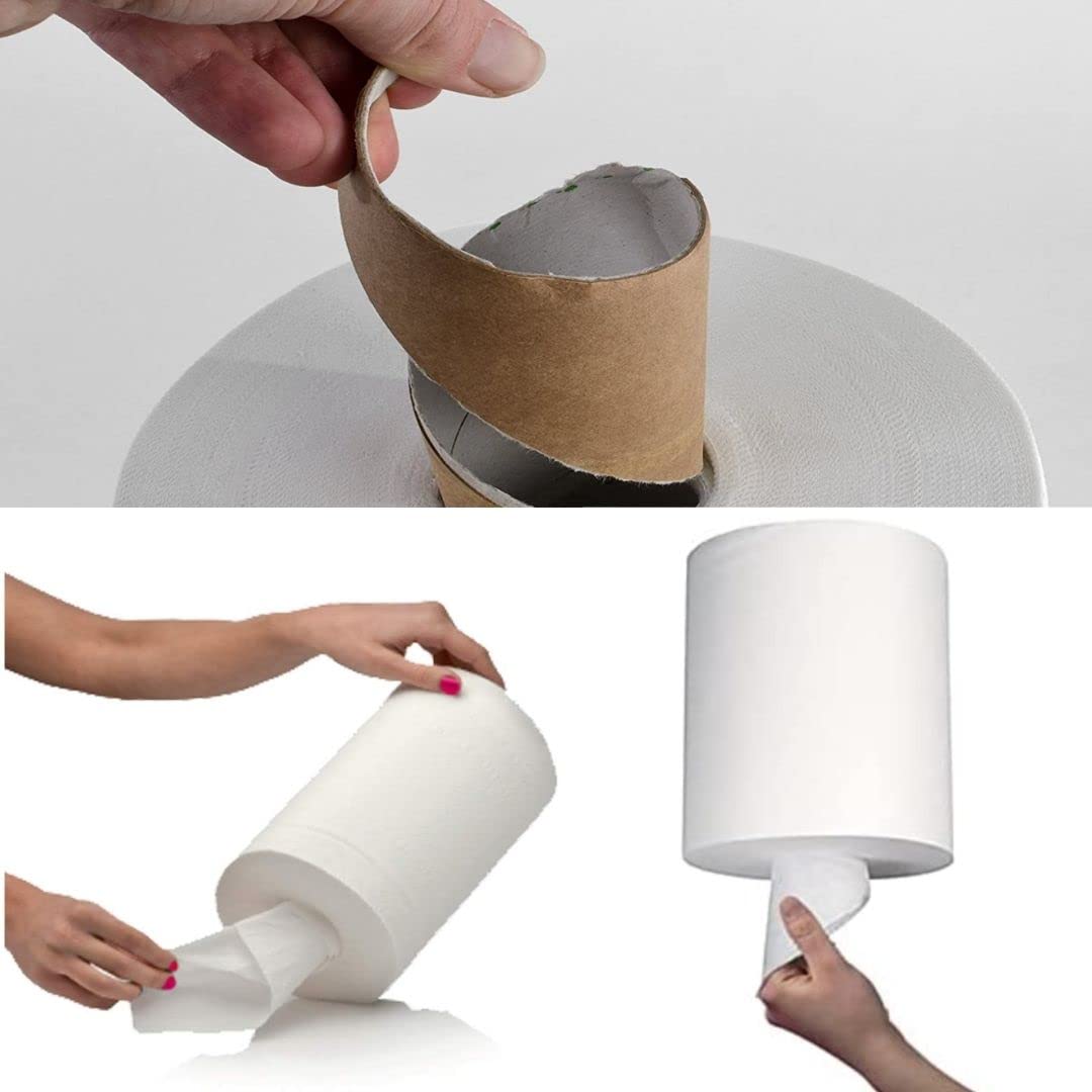 ZPAPER - 6 Monorotoli OCTOPLUS 2400 Strappi totali - Rotoli Asciugatutto 400 strappi con Maniglia carta 100% Pura Cellulosa 2 Veli Bobina Asciugamano. Scatolati