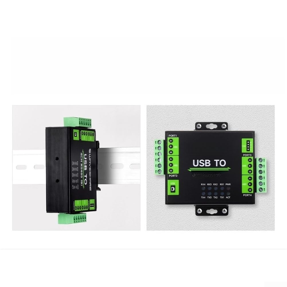 Conversor industrial USB a 4 puertos RS485 con chip CH344L aislado