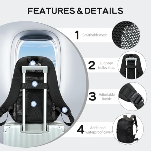 Image of Heavy Duty Mesh Backpack with Rain Cover For Stadium Event,16in Net Bookbag | Black See Through Net Backpack Semi-Transparent Large Lightweight Breathable for School Work Swimming Beach Fitness Sport