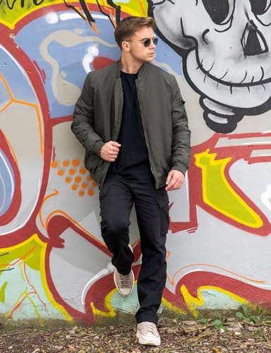 Image of TBMPOY Men's Winter Bomber Jacket Fall Casual Windbreaker Softshell Jackets