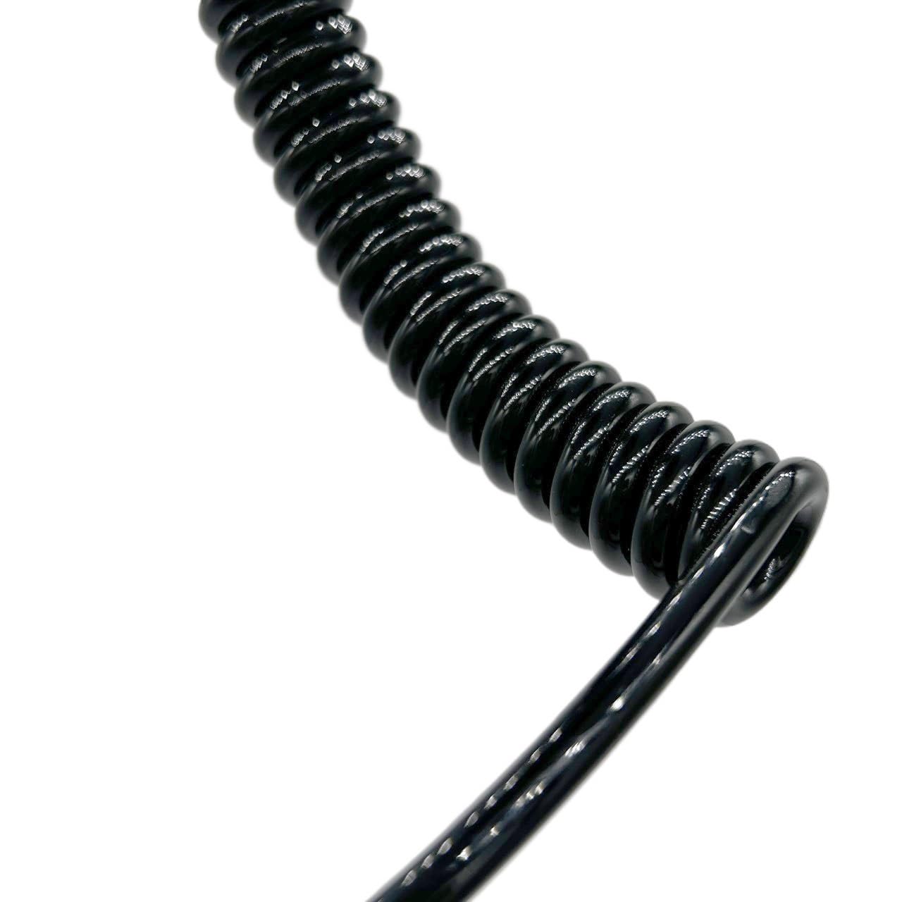 17AWG 3-żyłowy spiralny teleskopowy drut sprężynowy, 1 mm kwadratowy, czarny, rozciągliwy kabel elastyczny (stretch 3 metry)