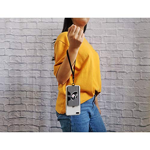 Image of Tainada Stick On 3M Adhesive Flip Phone ID Credit Card Holder Wallet with Detachable Wristlet and Phone Stand Function for iPhone, Android and Most of Smartphones (Lady Black)