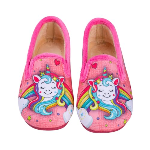 javer 3-123 Zapatilla DE CASA Unicornio NIÑAS Fuxia 35