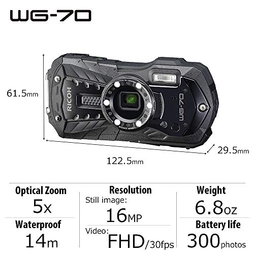 Ricoh WG-70 Black Waterproof Digital Camera 16MP by Ricoh - Image 3