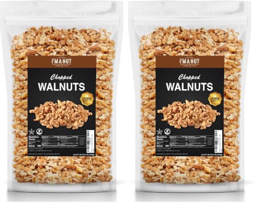 Image of Premium Raw Chopped Walnuts 48oz (3 lb) - 100% Natural, No-PPO, Non-GMO, Batch-Tested Gluten & Peanut Free, Kosher, Small Batch Quality (Pack of 2)
