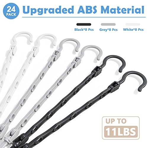 Image of 24 Pack Hangers Space Saving Magic Space Saver Storage Smart Plastic Clothes Hanger Organizer Closet Organizers and Storage for Closet Apartment College Dorm Room Essentials,Black White Grey