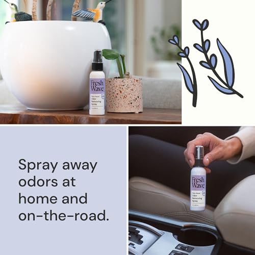 Image of Fresh Wave Odor Eliminator Room Spray, 2 oz Travel Size, 2-Pack, Lavender | Plant oil formula with lime, pine needle, and cedarwood, Neutralizes air and fabric odors, Non-hazardous, Pet-safe