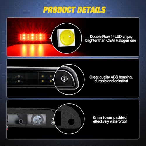 Image of Nilight Third Brake Light for Ford F150 1994-1996, F250 F350 1992-1997