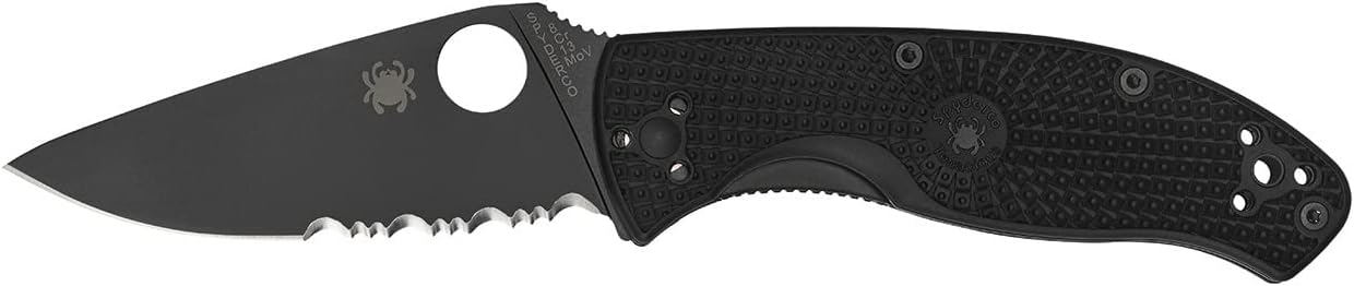 Lightweight Tenacious Folding Knife 3.39" Black Oxide Combo Blade
