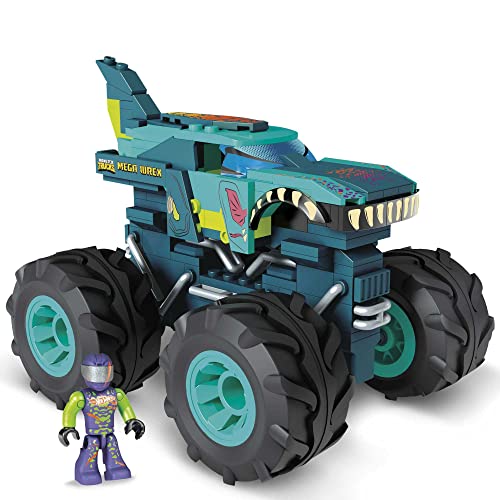 Mega Construx Hot Wheels Monster Truck Mega Wrex - Juguete de Construcción - 187 Piezas - 1 Microfigura Articulada - Regalo para Niños de 5+ Años