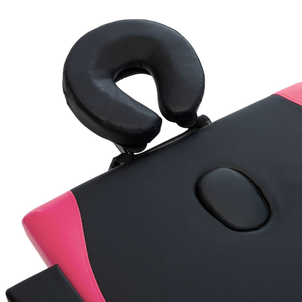 Generisch Massageliege Klappbar 4-Zonen mit Holzgestell Schwarz und Rosa,Gesundheit & Schönheit,Körperpflege,Massage & Entspannung,Massagetische,24.75KG,110224