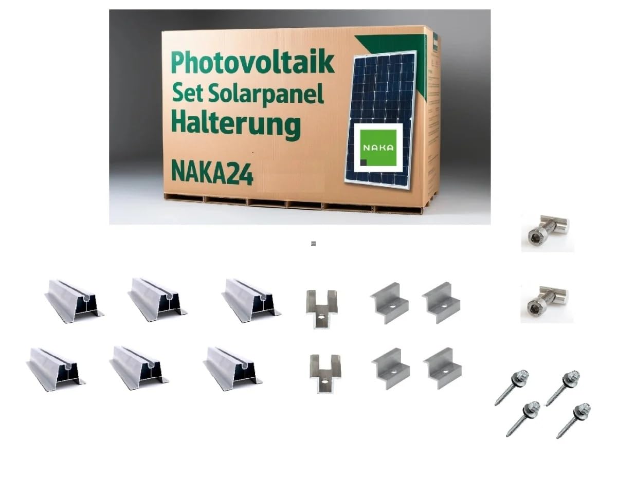NAKA Photovoltaik Halterung Dachhaken Set für 2 Module 30 mm Solar PV Trapezdach Flachdach Befestigung 0% MwSt.