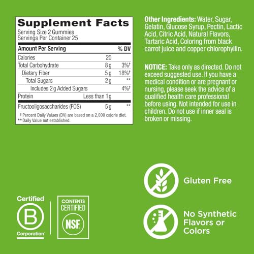 OLLY Fiber Gummy Rings, 5g Prebiotic Fiber, FOS (Fructo-oligosaccharides), Digestive Support, Berry Melon 50ct - Image 5