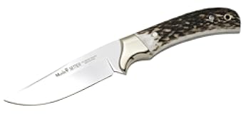 SETTER-11A Genuine Red Stag Antler Handle Hunting Knife with Leather Sheath