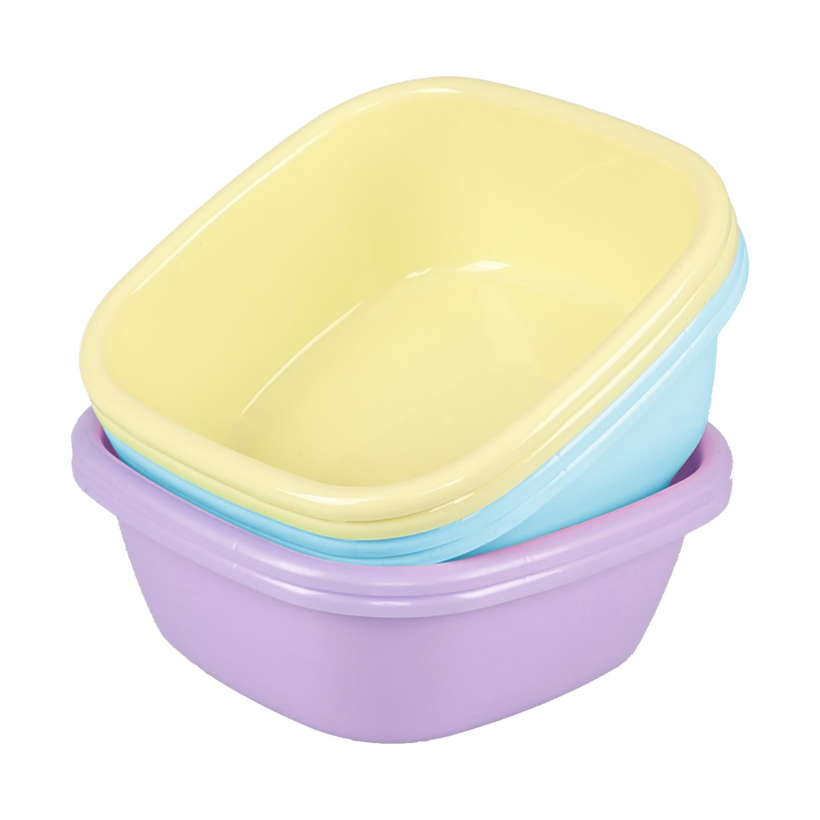 Lot de 6 petits lavabos carrés colorés en plastique 8 l