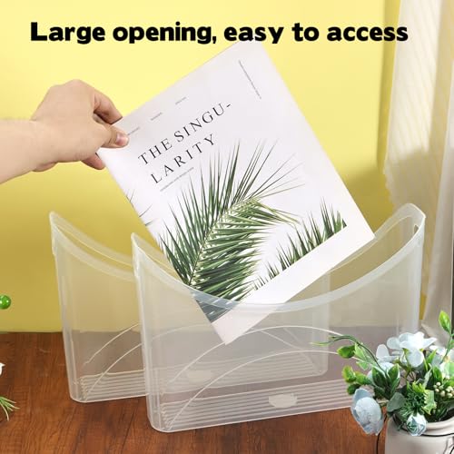 Image of Rainmae 4 Pack Scrapbook Paper Storage Organizer with Handle Plastic Scrapbook Storage Bin Holds 12x12 Inch Craft Papers Books, Vinyl Sheets, Cardstocks for Home Office Garage Tabletop Organization