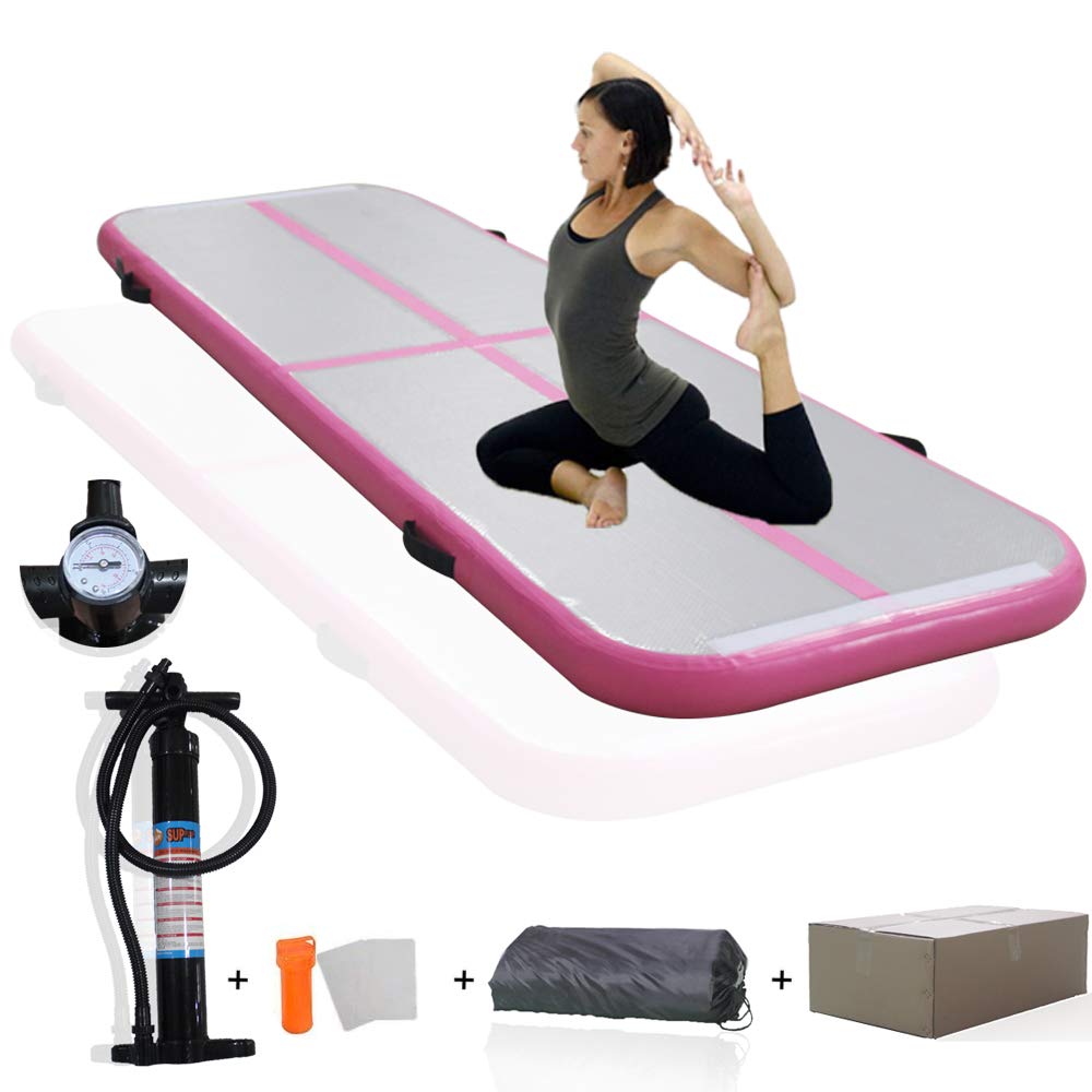 10' x 3.3' Free Hand Pump Inflatable Gymnastics Mat Inflatable Gym Mat on Water Inflatable Yoga Mat Air Track Inflatable Tumbling Mat Inflatable Yoga Gymnastics Mat Air Track Mat