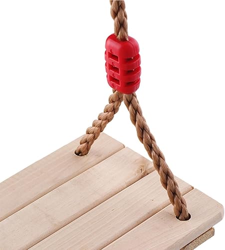 Miniatura 5 de Juego de columpios de madera con asiento antideslizante y cuerda de nailon grueso para adultos, columpio colgante para interiores y exteriores, para