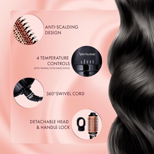 Image of Urban Yog Hair Styling Combo | 3-in-1 Hot Air Brush and Electric Hair Straightener Brush | 1.5-inch Barrel, 1200 Watt, Multicolour & Black | Volumizer, Dryer, Straightener with Ceramic Coated Plates