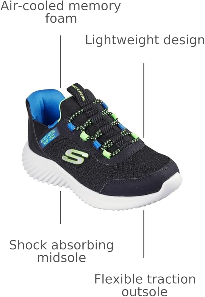 Amazon.com | Skechers Boy's Bounder-Brisk-Burst Sneaker