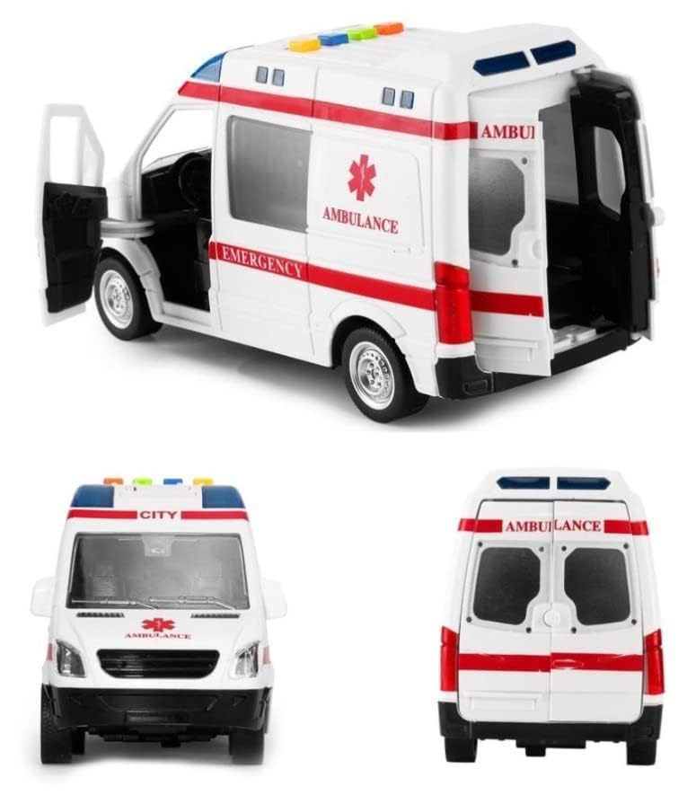 SHIFUNI Ambulance Toy Car with Light & Siren Sound Effects - Friction Powered Wheels & LED Lights - Heavy Duty Plastic Rescue Vehicle Toy for Kids & Children (B0CFVWLFCP) Amazon Price History, Amazon Price Tracker