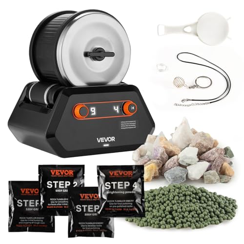 VEVOR elektrische Poliermaschine Steinpolierer 1,36 kg Tragkraft, 4 Drehzahlstufen, Steinpolierset