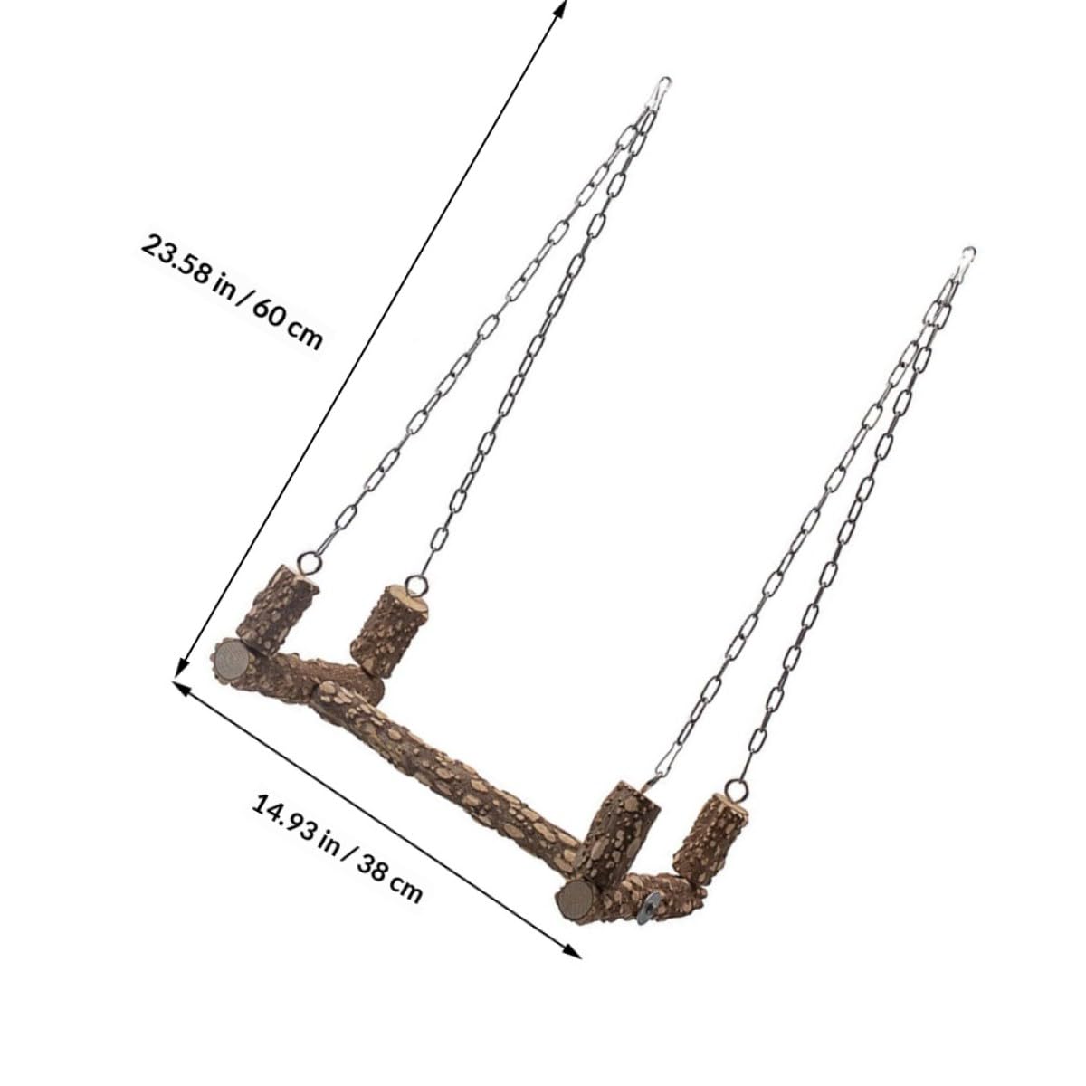 Artibetter Support en Bois Naturel Marron pour Perroquet Balançoire, d'exercice pour Oiseaux, Facile à Installer Cage à Oiseaux pour Interaction Couleur Aléatoire