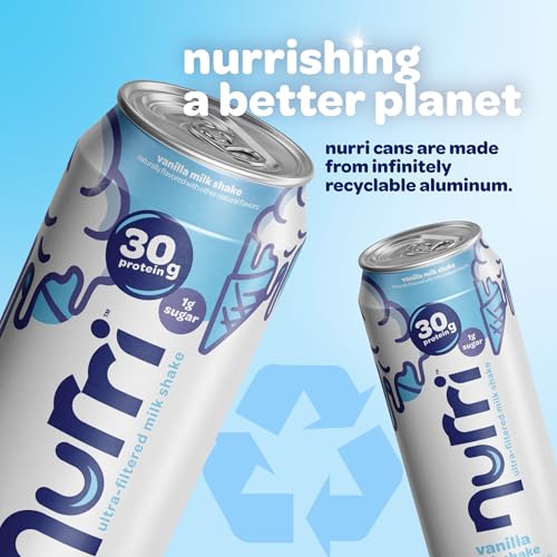 Image of Nurri - 30g Protein Ultra Filtered Milk Shake - Vanilla - Lactose Free, Low Sugar, 150 Calories, 10 Vitamins and Minerals - 11 fl oz, 12 Cans