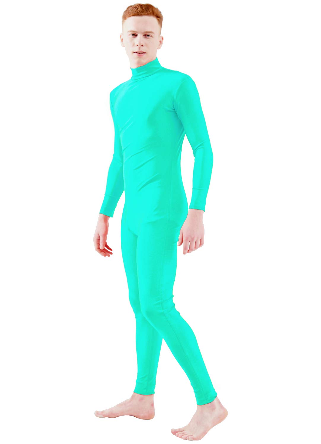 Ensnovo Adult Spandex Turtleneck Long Sleeve One Piece Unitard Bodysuit Dancewear