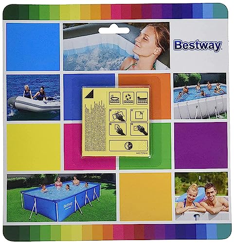 Bestway 62091 - Kit De Reparación Parche Adhesivo Extra Fuertes Para Uso Bajo El Agua Para Hinchables Y Piscinas Desmontables Paquete 10 Unidades 6,35X6,35 Cm