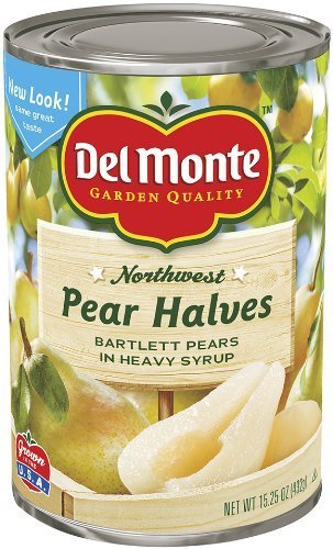 Del Monte, Pear Halves, Bartlett Pears in Heavy Syrup, 15.25oz (Pack of 6)
