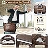 Faux Leather Messenger Bag for Men: 17.3 Inch Laptop Bag Briefcasen Convertible Backpack 3 in 1 Computer Handbags Work Bag Shoulder Crossbody Bags Office, Coffee #1