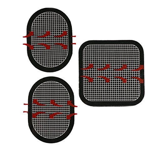 Gel Pads Replacement Unit Set Pack for All Abdominal Belts (black-1 set of 3)