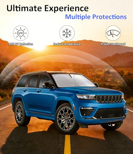Image of Windshield Sun Shade for 2022-2026 Jeep Wagoneer Accessories