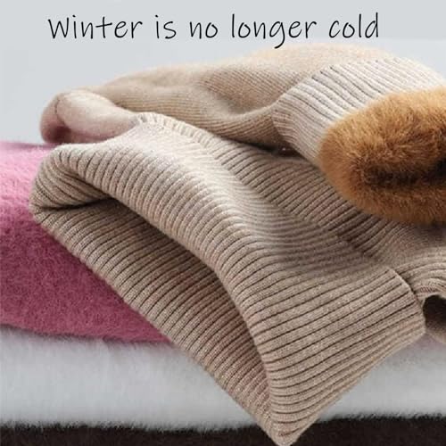 2024 New Winter Fleece Thick Knitted Bottoming Shirt, Sweater Soft Thermal Fleece Turtleneck Womens3