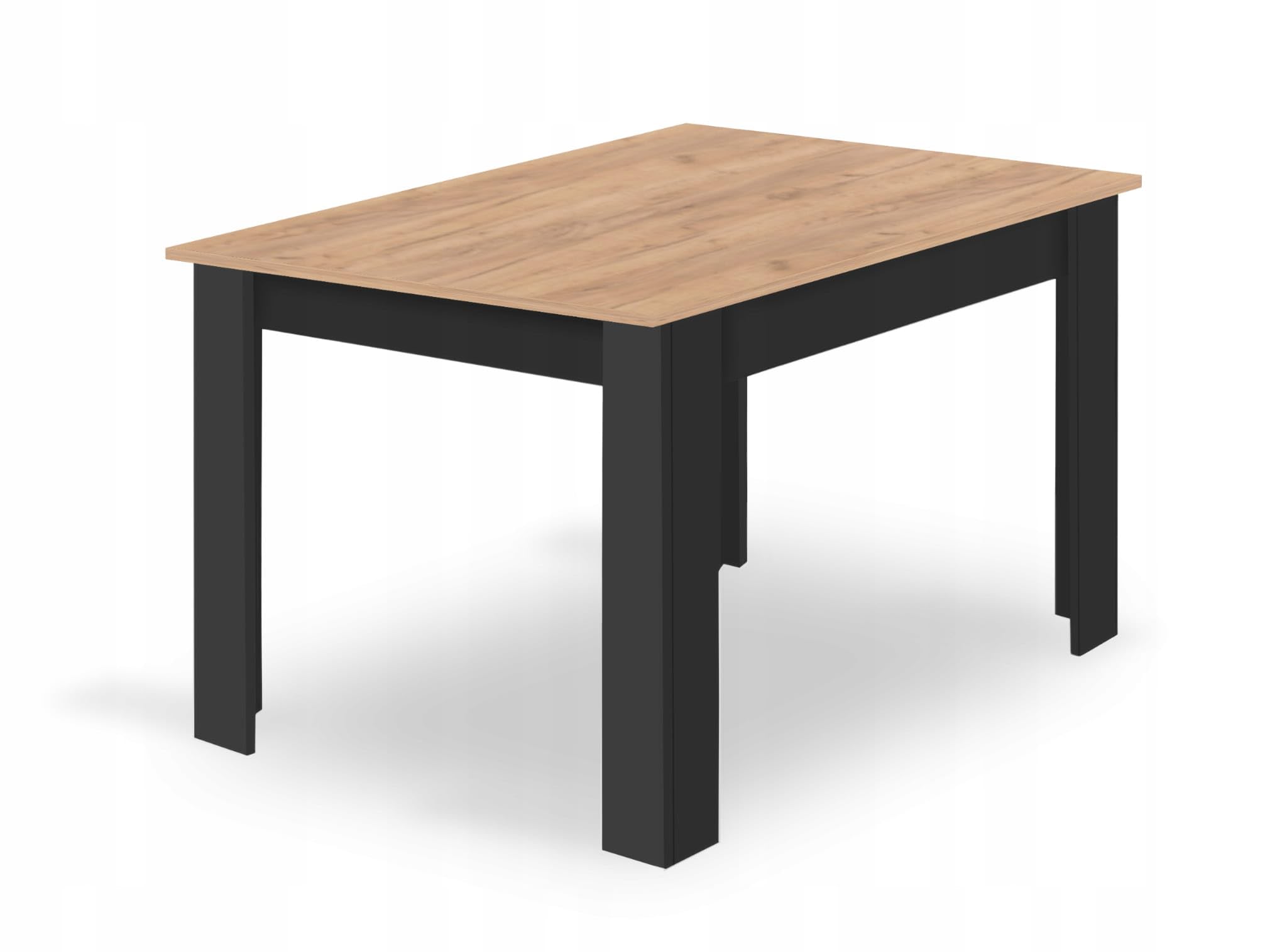 Conjunto Mesa Rectangular 120 x 80 cm y 4 Sillas Comedor Negro - Mesa de Cocina con Sillas con Cojín de Cuero Sintético y Patas de Madera de Haya