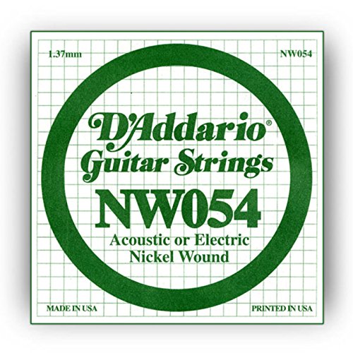Corda singola D’Addario NW054 per chitarra elettrica, Nickel Wound, .054