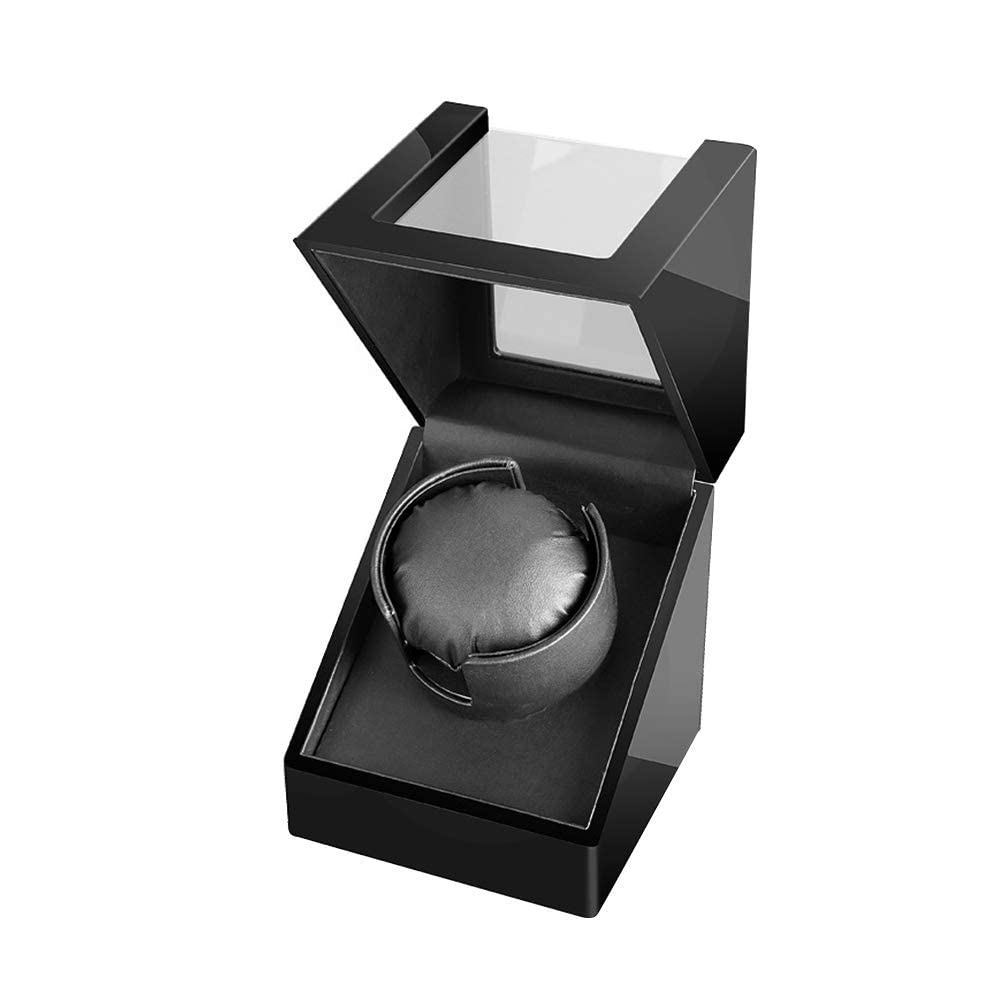 XJBTBA Scatola avvolgimento di Orologi Meccanica Automatica Avvolgitore per Singolo in Pelle con Moto Silenzioso Classico Orologio da Tavolo (B)