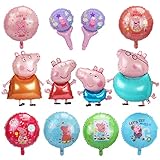 【Hermoso Diseño】El juego de globos de aluminio es colorido y temático, perfecto para niñas y niños que aman a pink pig.