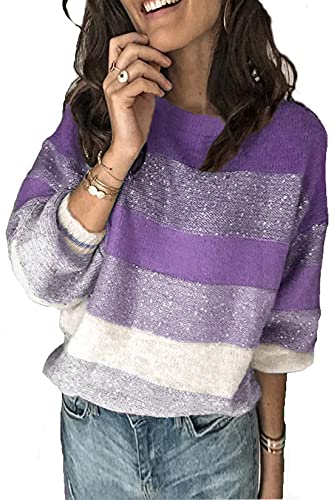Image of ANCAPELION Women's Casual Sweater Pullover Winter Basic Sweatshirt Long Sleeve Cozy Knitted Jumper Tops Loose Fit