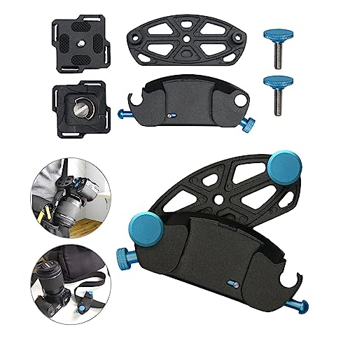 Clip da cintura per fotocamera, supporto per fotocamera in lega di alluminio a sgancio rapido con vite da 1/4, per fotocamera DSLR e zaino.