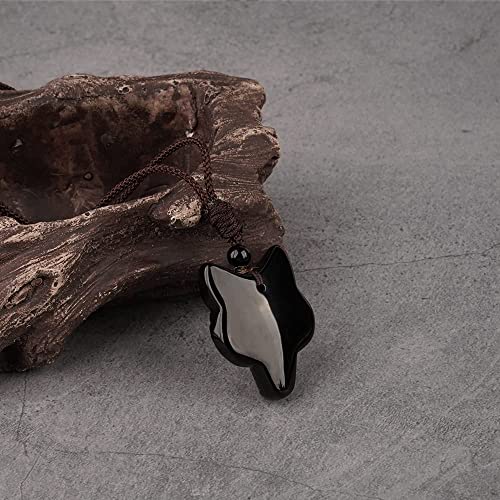 Black Obsidian Necklace Natural Crystal Amulet Protection Pendant with Adjustable Rope Lucky Talisman Necklaces Jewelry Gift for Men Women4