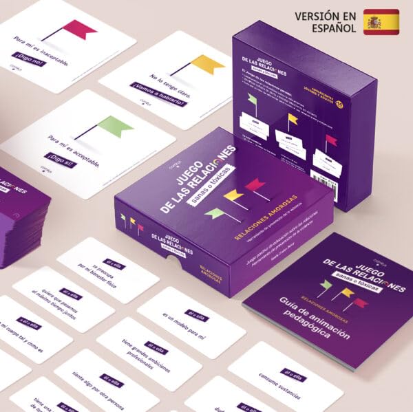 Comitys - Juego de Relaciones Sanas o Tóxicas: Juego de Cartas para Adolescentes, Parejas y Adultos - Educación Emocional, Psicología y Prevención de la Violencia (96 Cartas en Español)